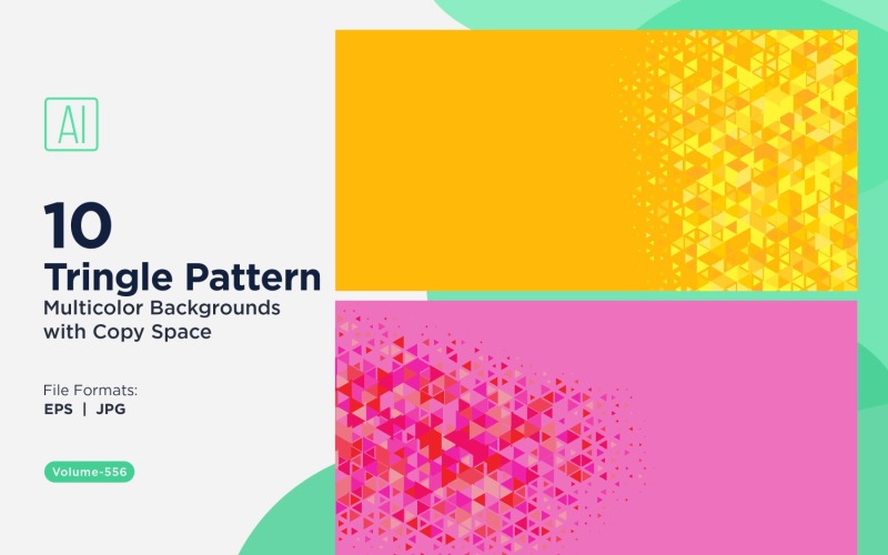 Çeşitli Boyutlarda Renkli Üçgenler Çok Yönlü Desen Arkaplanı 136