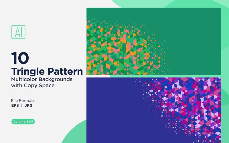 Çeşitli Boyutlarda Renkli Üçgenler Çok Yönlü Desen Arkaplanı 183