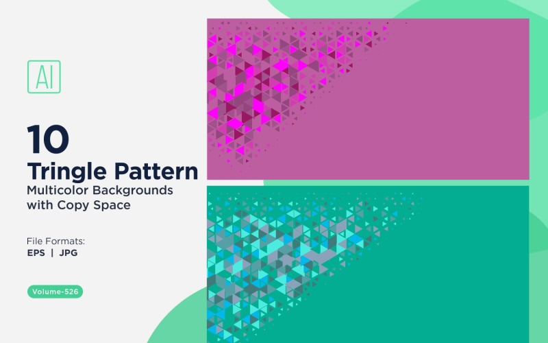 Fondo con patrón versátil de triángulos coloridos de varios tamaños 106