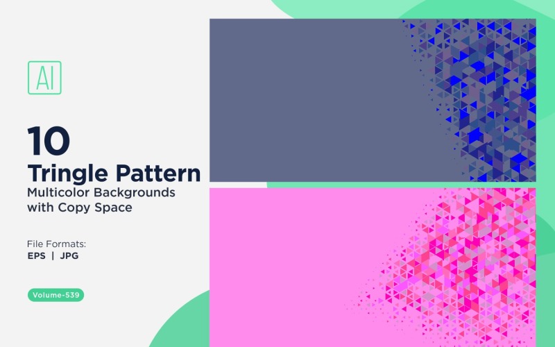 Fondo con patrón versátil de triángulos coloridos de varios tamaños 119