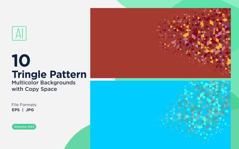Fondo con patrón versátil de triángulos coloridos de varios tamaños 123