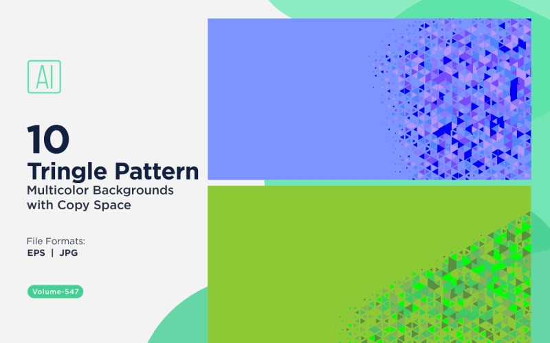 Fondo con patrón versátil de triángulos coloridos de varios tamaños 127