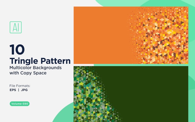 Fondo con patrón versátil de triángulos coloridos de varios tamaños 170
