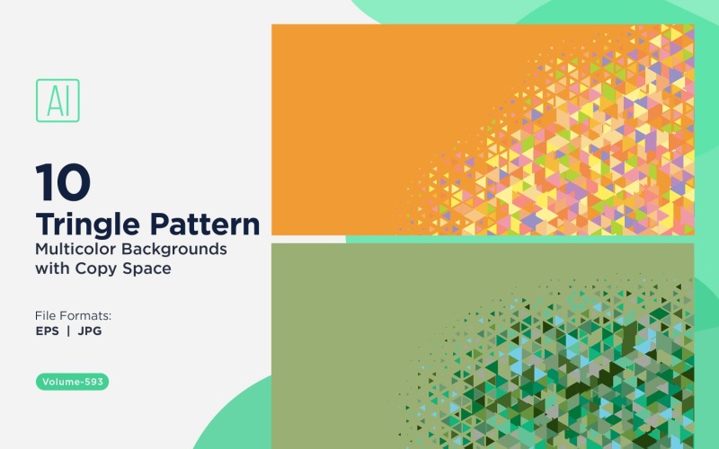 Fondo con patrón versátil de triángulos coloridos de varios tamaños 173