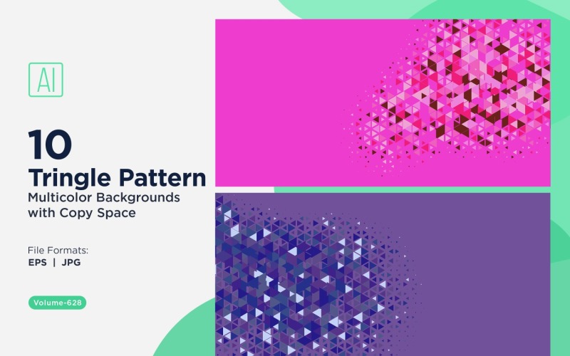 各种尺寸的彩色三角形多功能图案背景 208