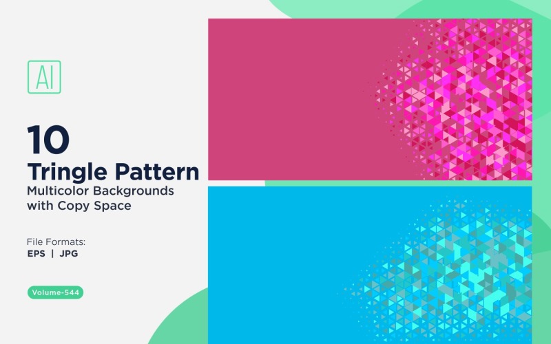 Kolorowe trójkąty o różnych rozmiarach, uniwersalne tło wzoru 124