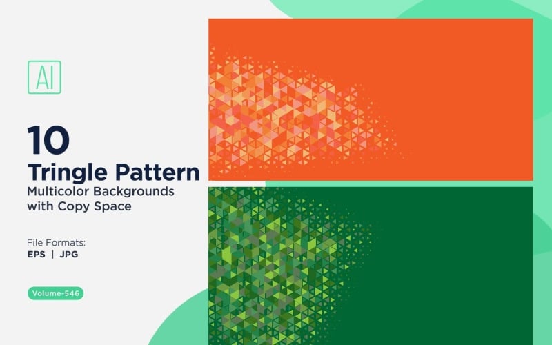 Kolorowe trójkąty o różnych rozmiarach, uniwersalne tło wzoru 126