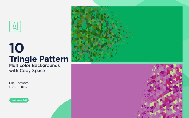 Разноцветные треугольники разных размеров. Универсальный узор фона 121