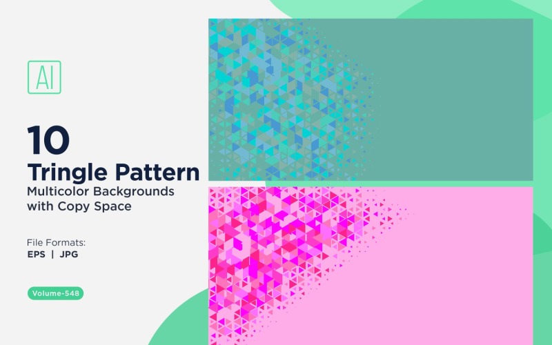 Разноцветные треугольники разных размеров. Универсальный узор фона 128