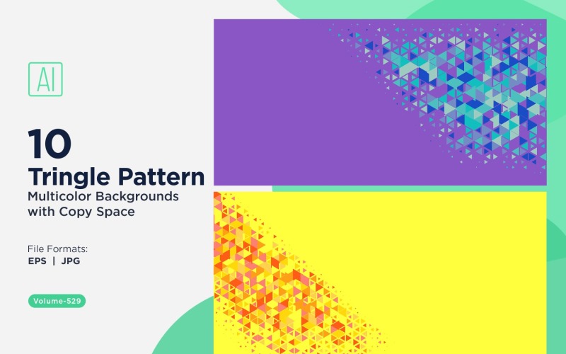 Різнокольорові трикутники різних розмірів, універсальний візерунок, тло 109