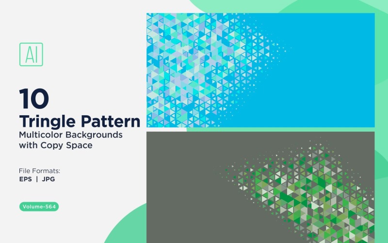 Різнокольорові трикутники різних розмірів, універсальний візерунок, тло 144