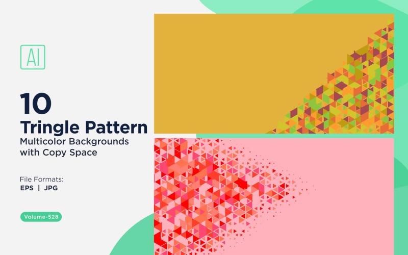 Triangles colorés de différentes tailles - Fond de motif polyvalent 108