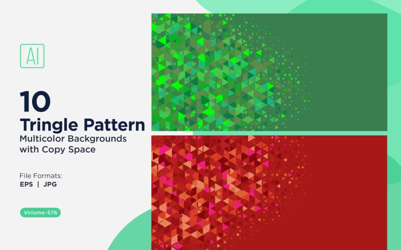 Triangles colorés de différentes tailles, motif de fond polyvalent 156