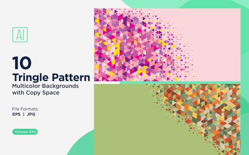 Triangles colorés de différentes tailles, motif de fond polyvalent 174