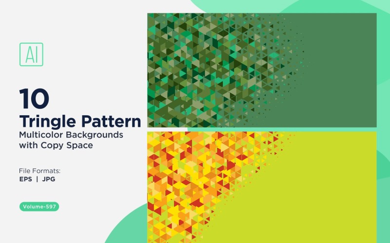 Triangles colorés de différentes tailles, motif de fond polyvalent 177