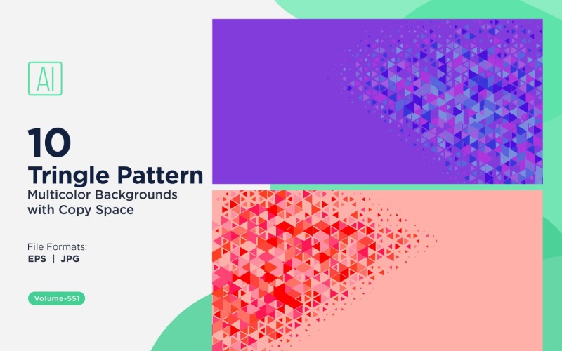 Triangoli colorati di varie dimensioni Versatile modello di sfondo 131