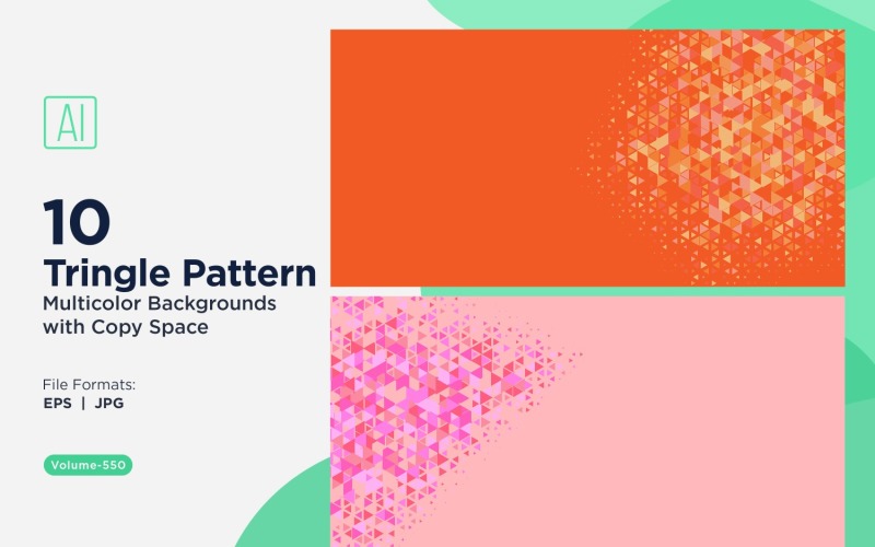 Triângulos coloridos de vários tamanhos Fundo de padrão versátil 130