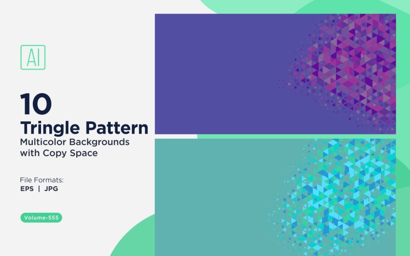 Triângulos coloridos de vários tamanhos Fundo de padrão versátil 135