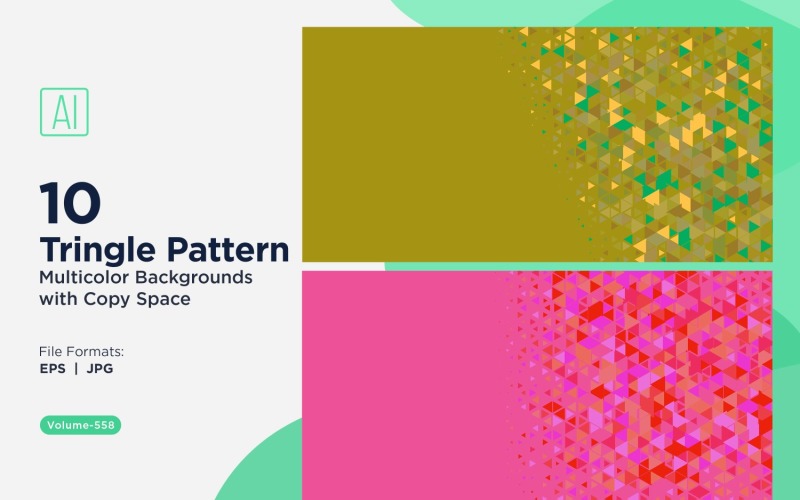 Triângulos coloridos de vários tamanhos Fundo de padrão versátil 138