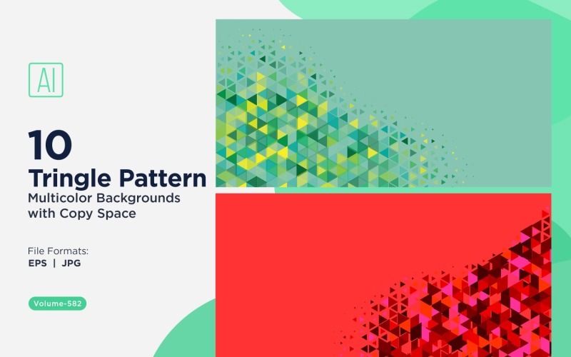 Triângulos coloridos de vários tamanhos Fundo de padrão versátil 162