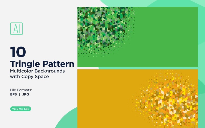 Triângulos coloridos de vários tamanhos Fundo de padrão versátil 167