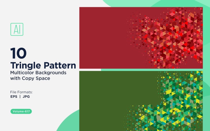 Kolorowe trójkąty o różnych rozmiarach, uniwersalne tło wzoru 197