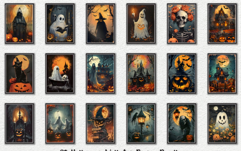 Lot d'affiches murales d'Halloween