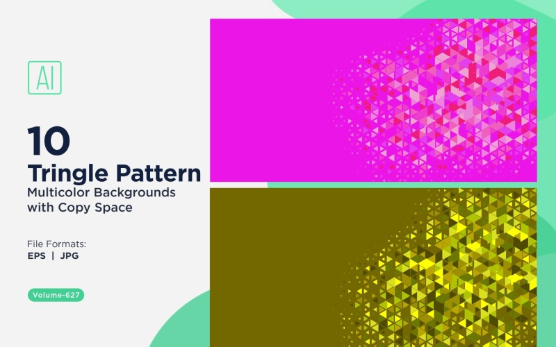 Різнокольорові трикутники різного розміру, універсальний візерунок, тло 207