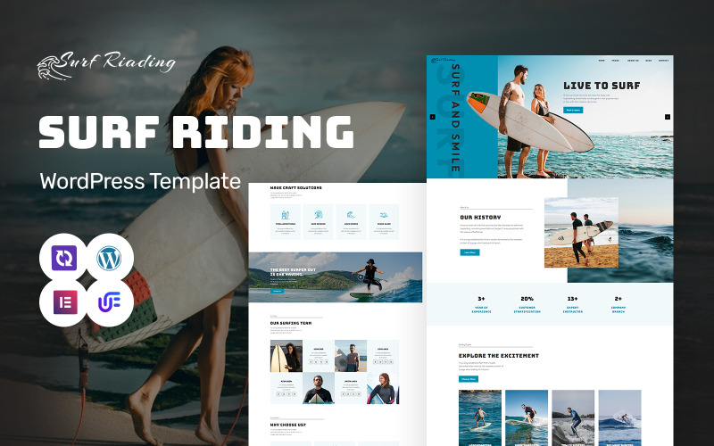 Surf Riading – Surfclub und Surfbrett WordPress Elementor Theme