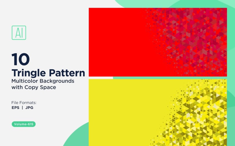 Triangles colorés de différentes tailles, motif de fond polyvalent 195