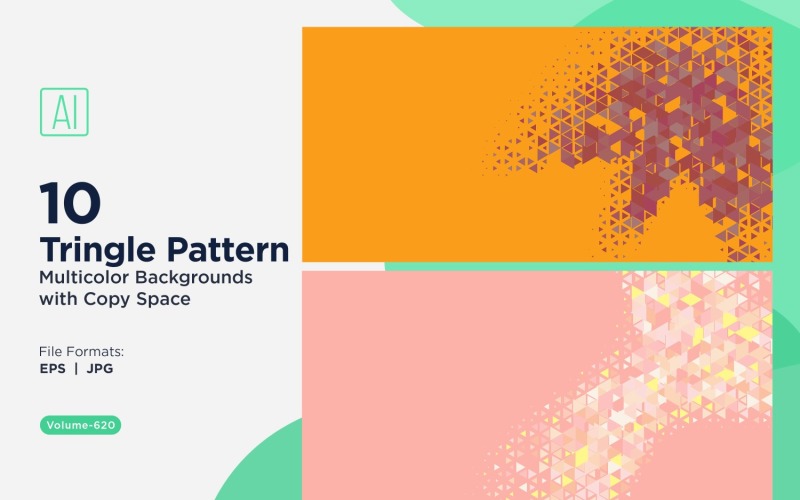 Triangoli colorati di varie dimensioni Versatile modello di sfondo 200