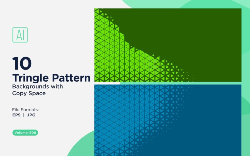 Fondo con patrón versátil de triángulos coloridos de varios tamaños 809