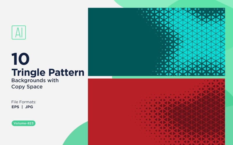 Fondo con patrón versátil de triángulos coloridos de varios tamaños 823