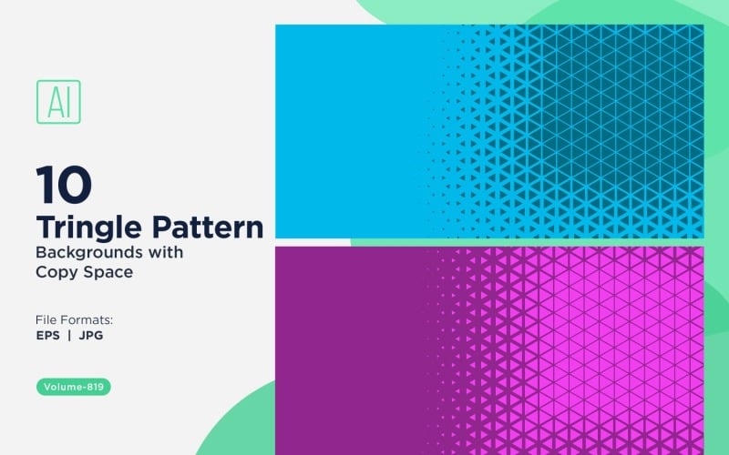 各种尺寸的彩色三角形多功能图案背景 819