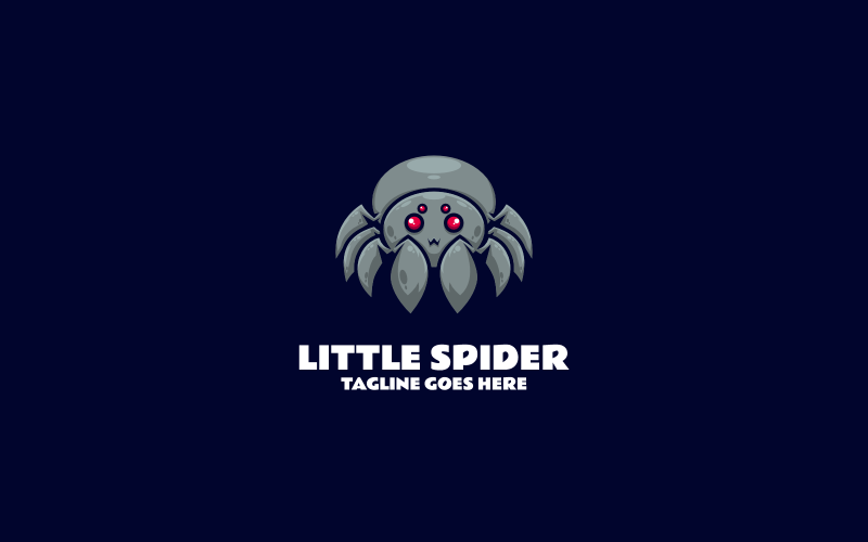 Liten spindel enkel maskot logotyp