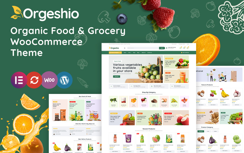 Orgeshio - Ekologisk mat & livsmedelsbutik WooCommerce-tema