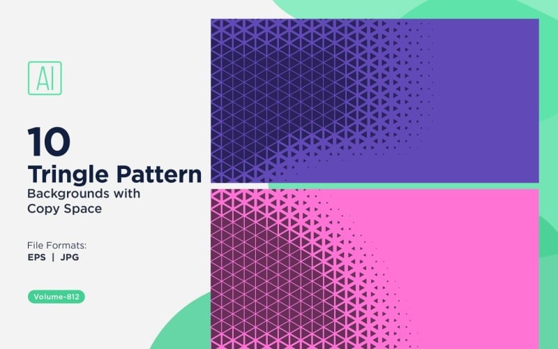 Разноцветные треугольники разных размеров. Универсальный узор фона 812