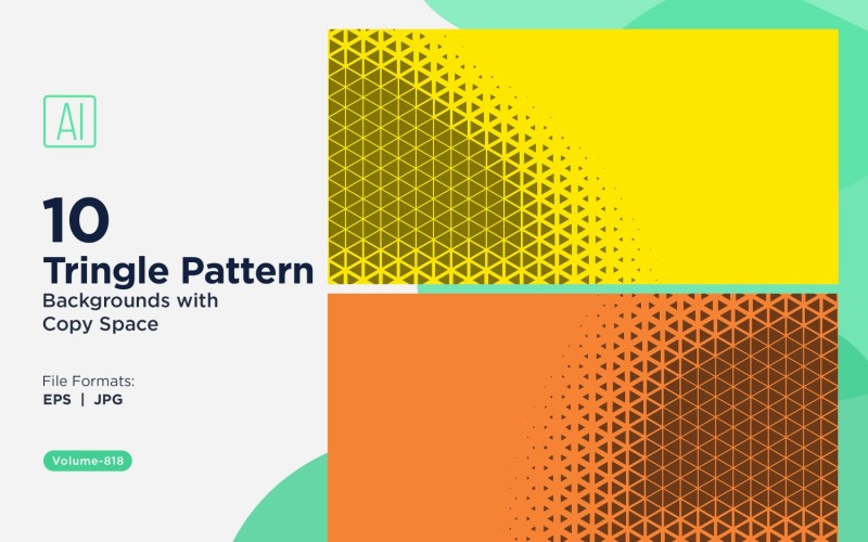 Разноцветные треугольники разных размеров. Универсальный узор фона 818