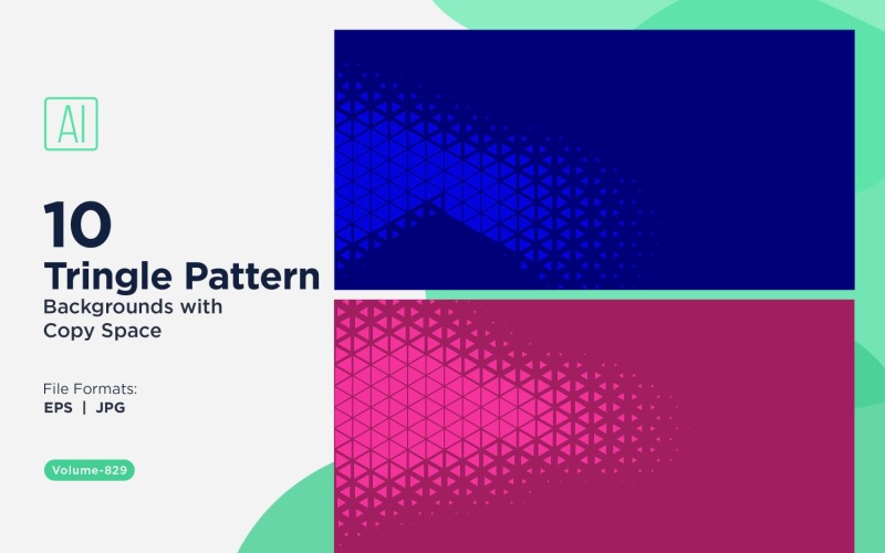 Triângulos coloridos de vários tamanhos Fundo de padrão versátil 829