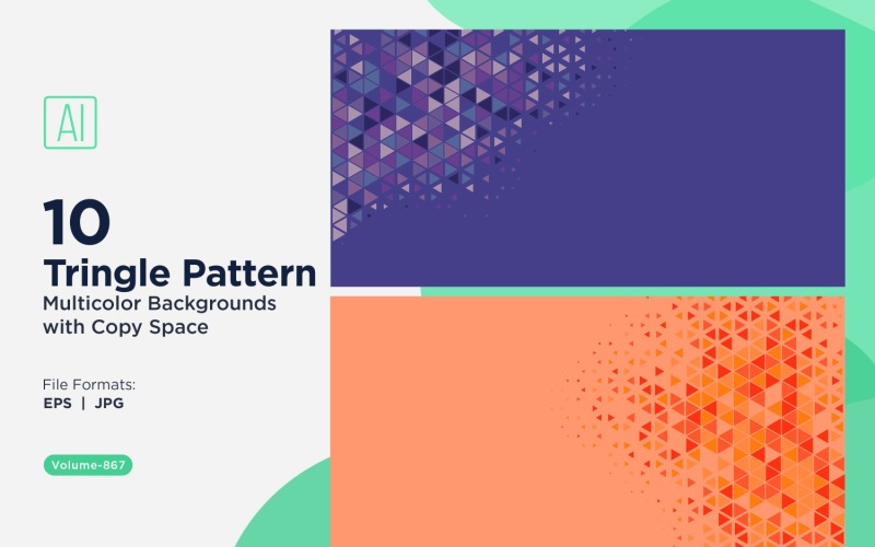 Яркий треугольный узор фона в нескольких цветах и размерах 867