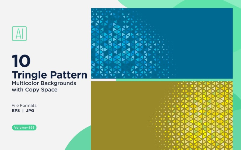 Çok Renkli ve Boyutlu Canlı Üçgen Desenli Arka Plan 893
