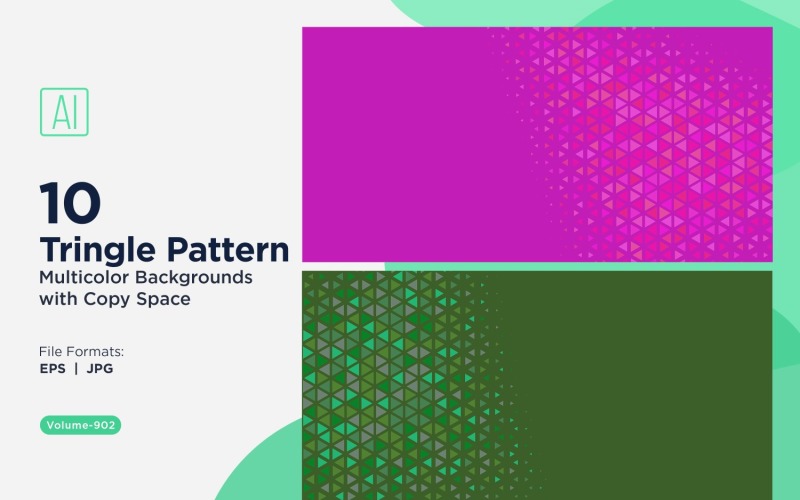 多种颜色和尺寸的鲜艳三角形图案背景 902