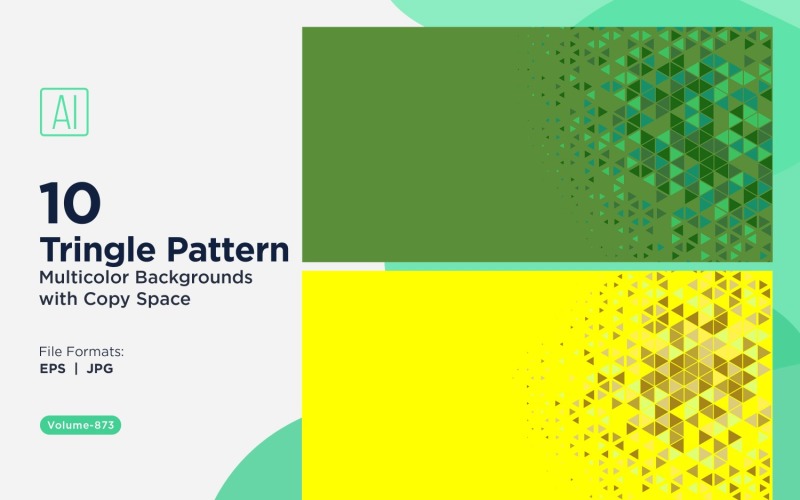 Fundo de padrão triangular vibrante em várias cores e tamanhos 873