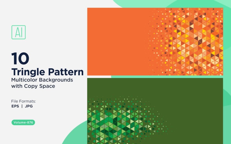 Fundo de padrão triangular vibrante em várias cores e tamanhos 876