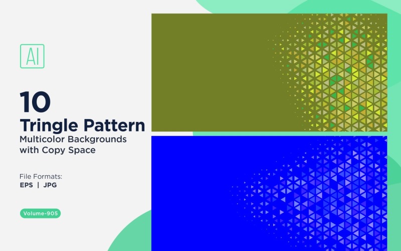 Fundo de padrão triangular vibrante em várias cores e tamanhos 905