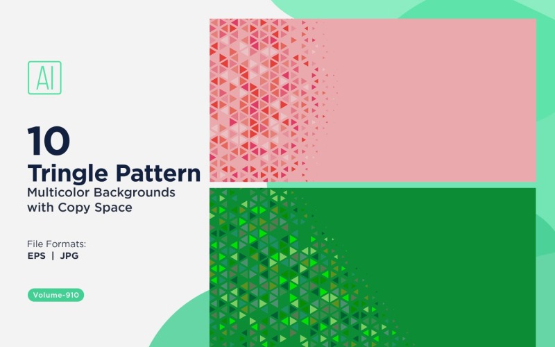 Fundo de padrão triangular vibrante em várias cores e tamanhos 910