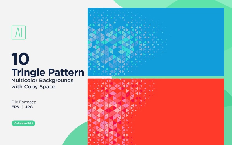 Levendige driehoekige patroonachtergrond in meerdere kleuren en maten 865
