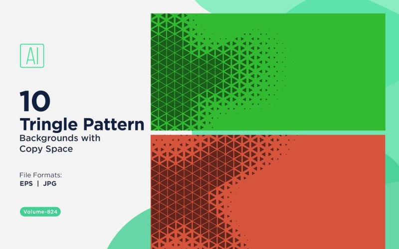 Разноцветные треугольники разных размеров, универсальный узор фона 824