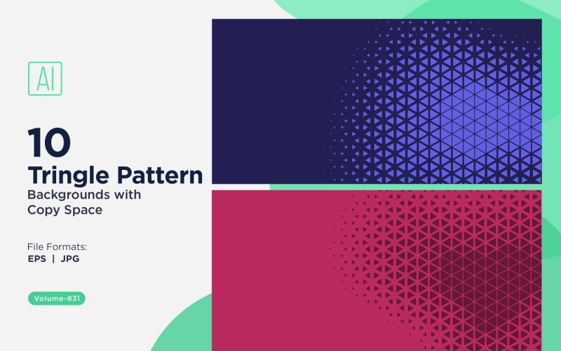 Різнокольорові трикутники різних розмірів, універсальний візерунок, тло 831