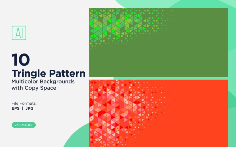 Sfondo con motivo triangolare vibrante in più colori e dimensioni 851